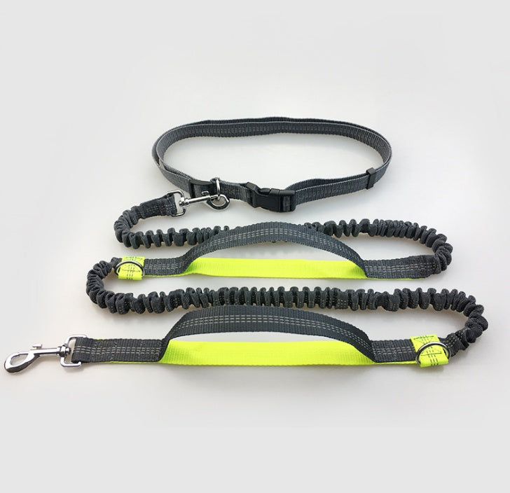pet supplies multi-function running reflective pull dog leash double elastic dog leash traction